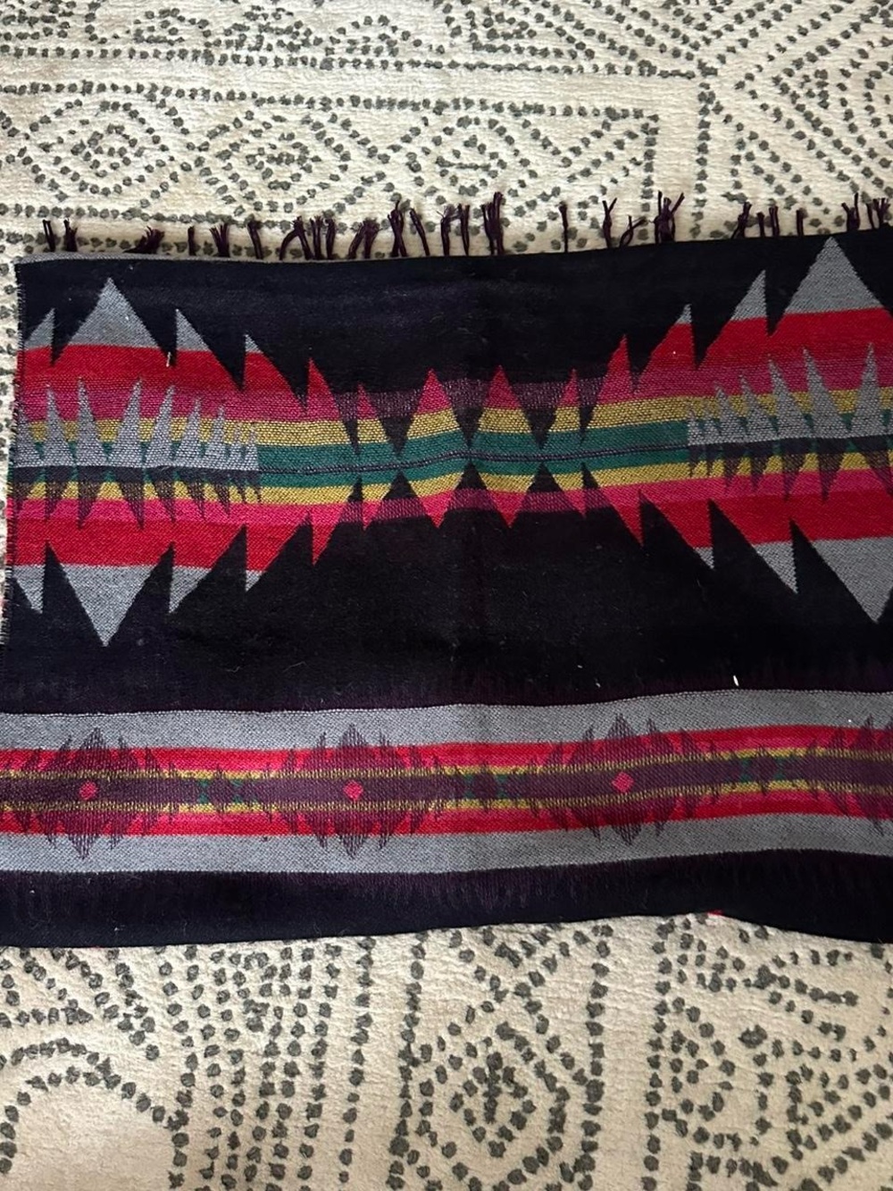 pistil Black, Red, Yellow Patterned Knit Scarf